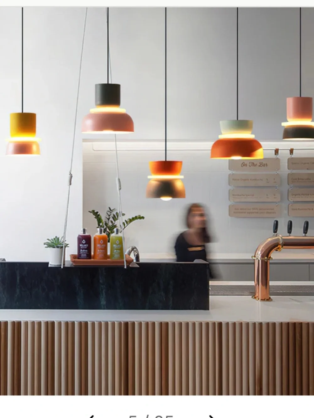 Modern Contemporary Orange Macaron LED Pendant Light by